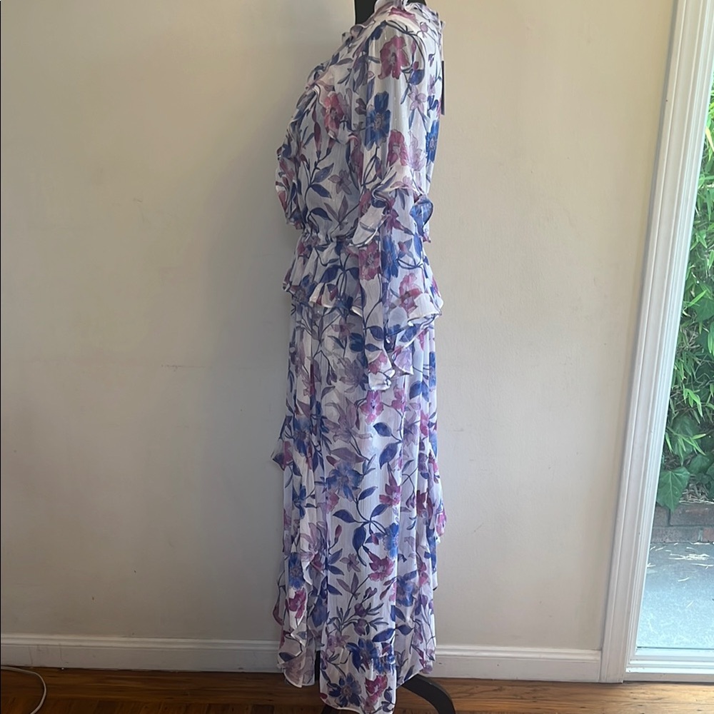 Misa Los Angeles Karina Ruffle-Trim Floral Chiffon Midi Dress - Picture 5 of 9